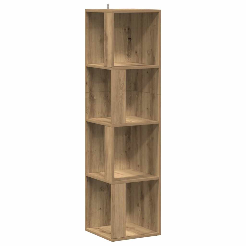 Armoire d'angle chêne artisanal 33x33x132 cm bois d'ingénierie