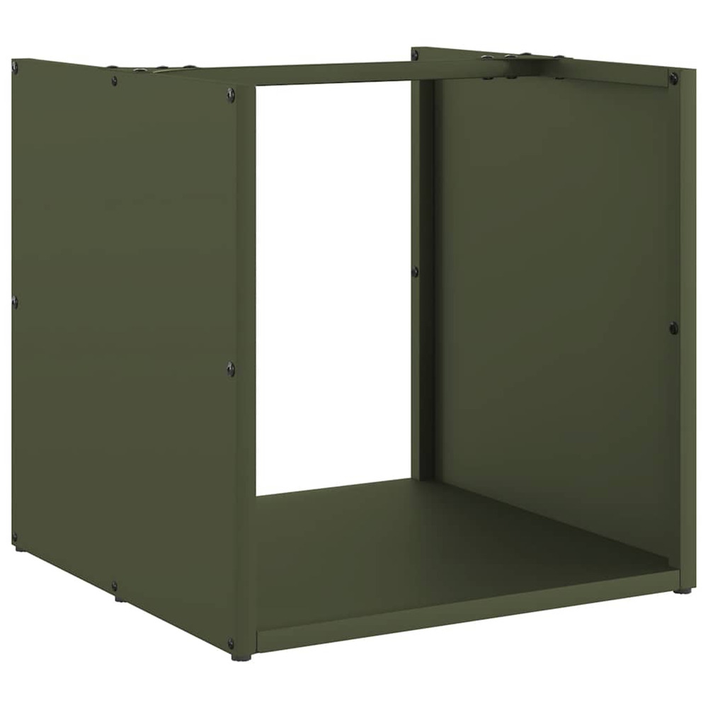Portant de bois chauffage vert olive 40x40x40 cm