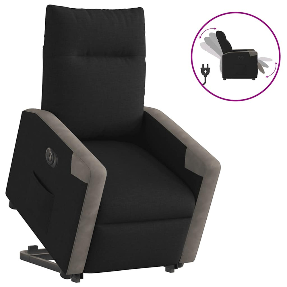 Fauteuil inclinable électrique noir tissu