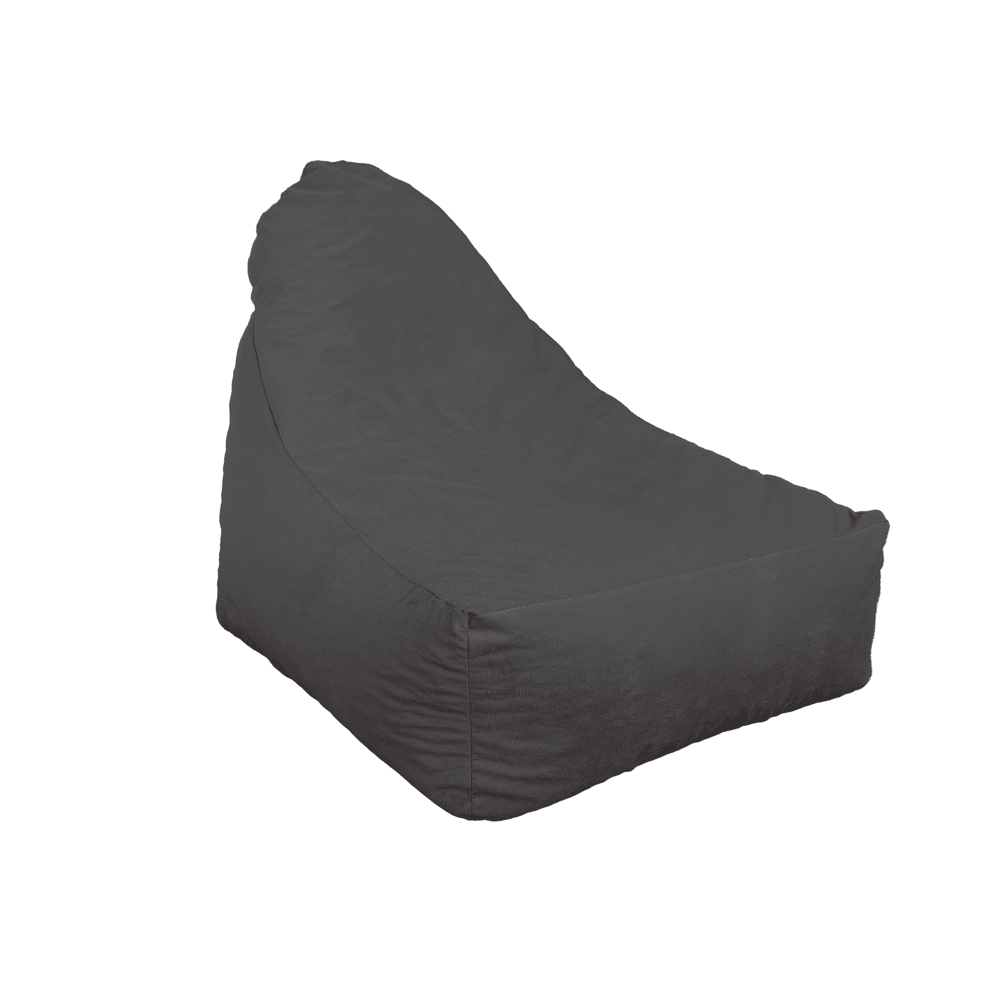 Pouf fauteuil xxl tissu velours - 120x70x90 cm - gris