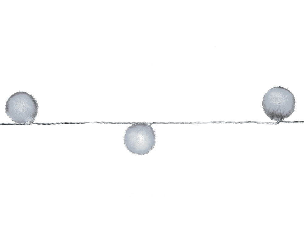 Guirlande boule velours blanc-3,40m