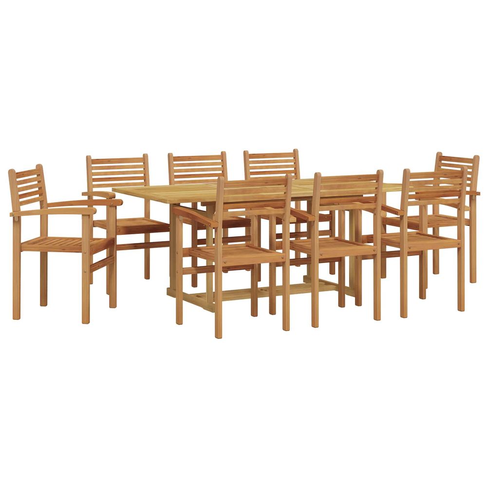 Ensemble de salle à manger pour jardin 9 pc marron