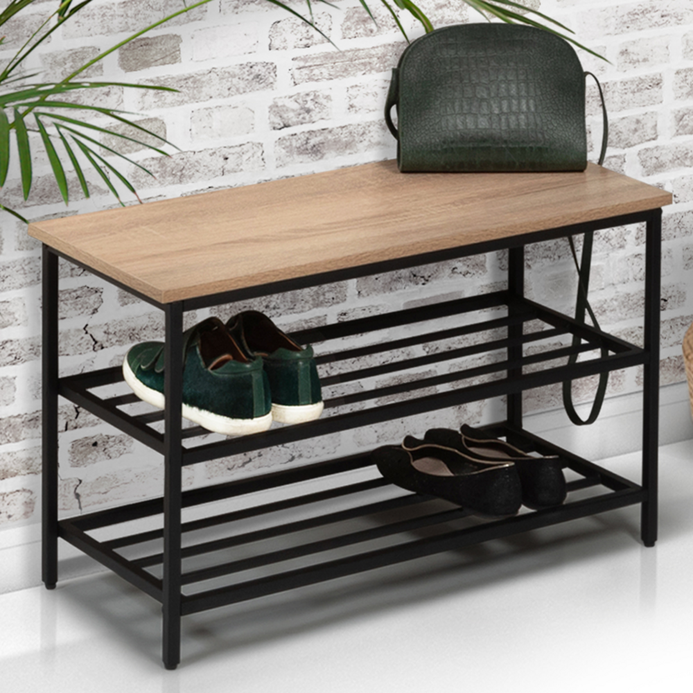 Banc d'entrée chaussures detroit design industriel