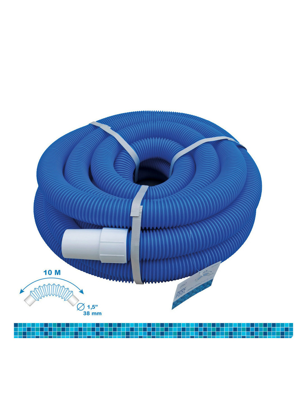 Tuyau autoflottant ø3.8cm 10m couleur bleue pe edm