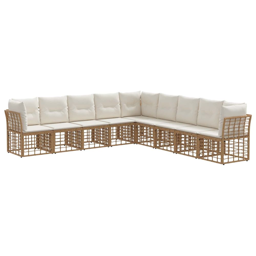 Ensemble de canapés d'extérieur naturel polyester