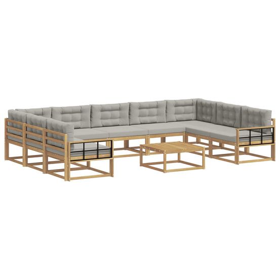 Ensemble de canapés d'extérieur 10 pc blanc et gris clair