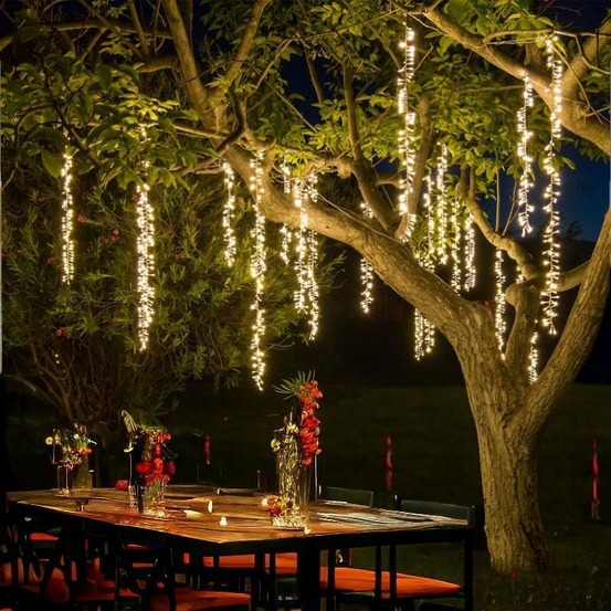 Guirlande 10 boas tombants 13,5mxh90/110/130cm 1080 led lotti
