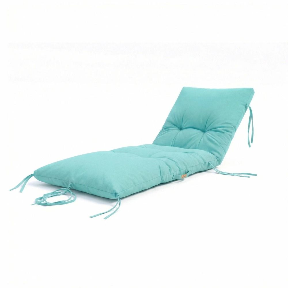 Coussin pour bain de soleil en polyester 185x60cm bleu caraïbes