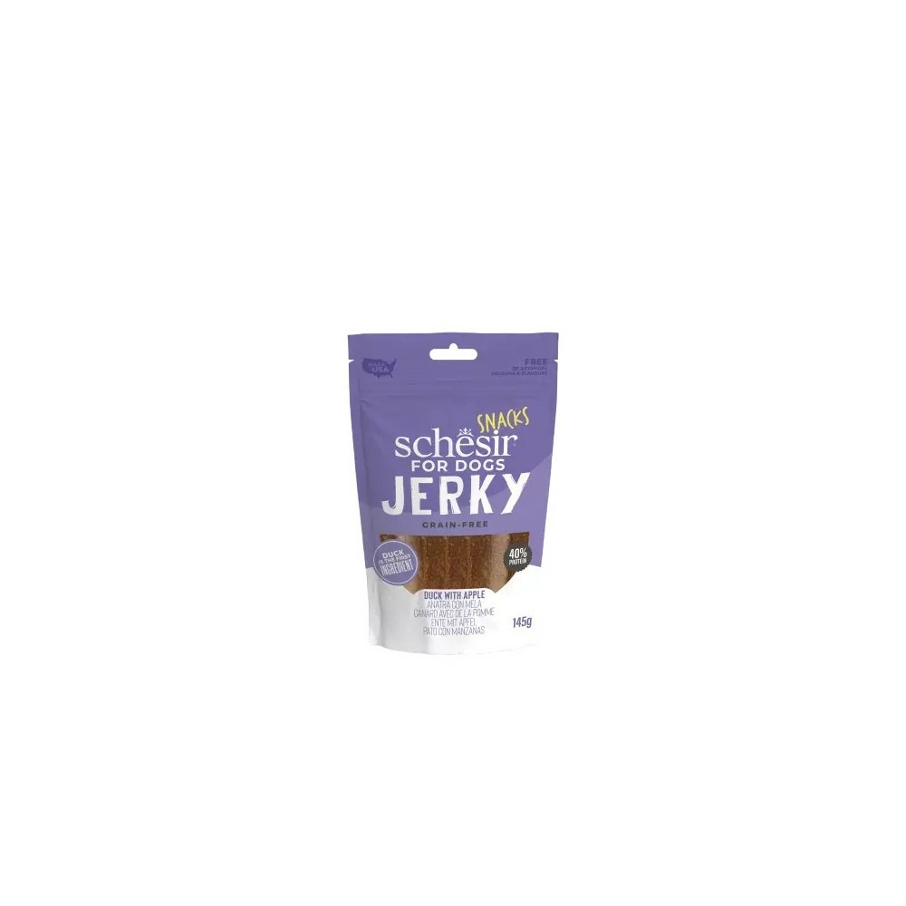 Schesir jerky - canard & pomme friandises snack chien 145 g