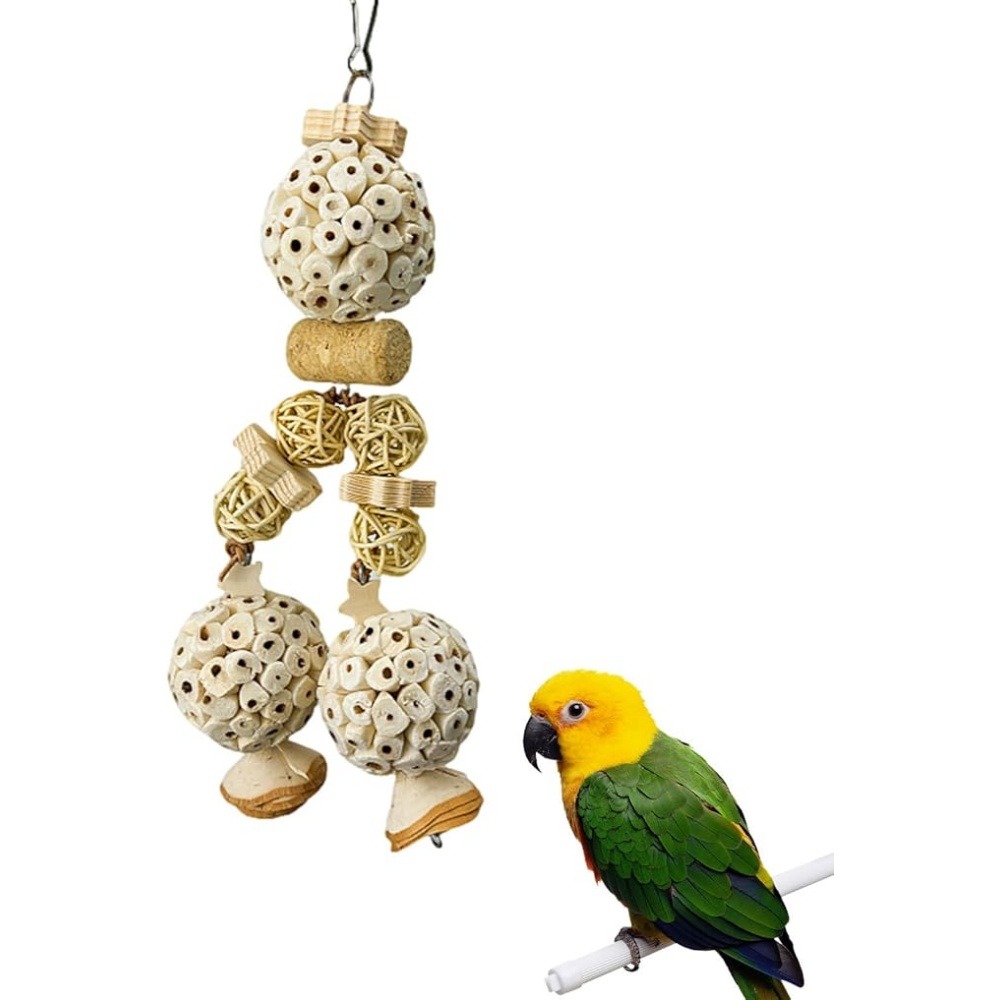 Jouet naturel suspension perroquet