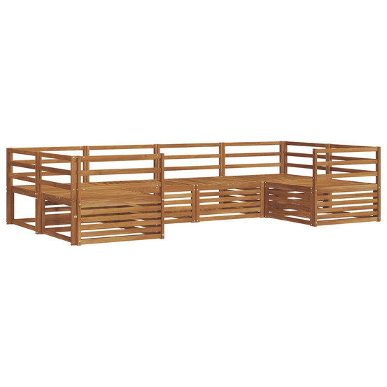 Ensembles de canapés 6 pcs naturel bois d'acacia massif