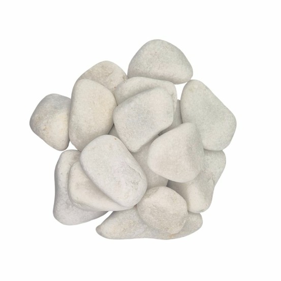 Pack +/- 1t (2 x 500kg) galets blanc pur ø 70/120 mm - livraison standard