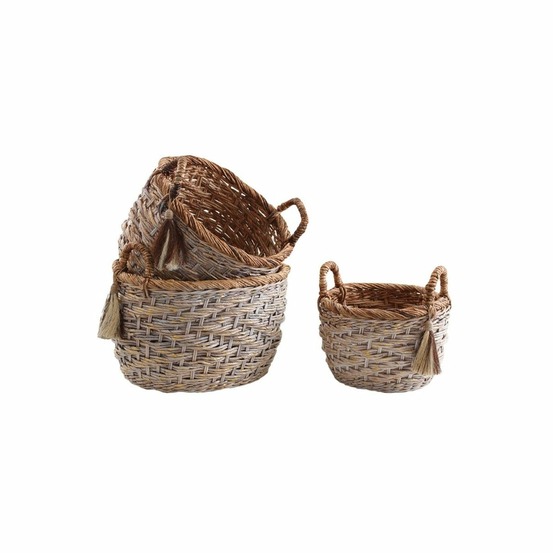 Corbeilles de rangement rondes en bananier (lot de 3)