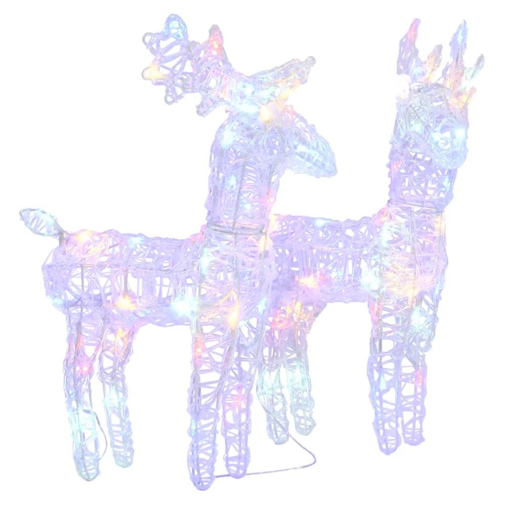 Rennes de noël 2 pcs 80 led multicolore acrylique