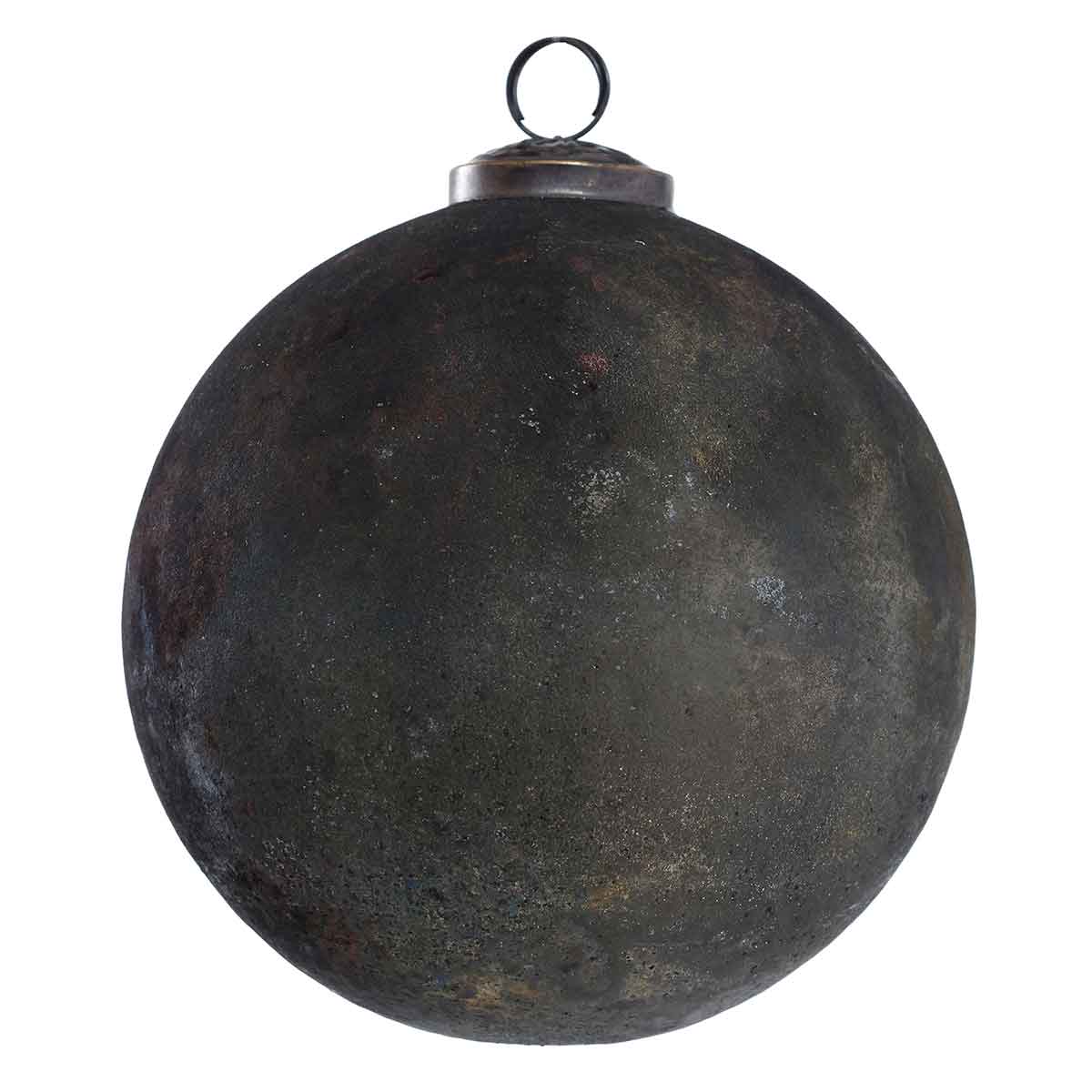 Ptmd boule de noël eward - 12x12x13 cm - verre - gris