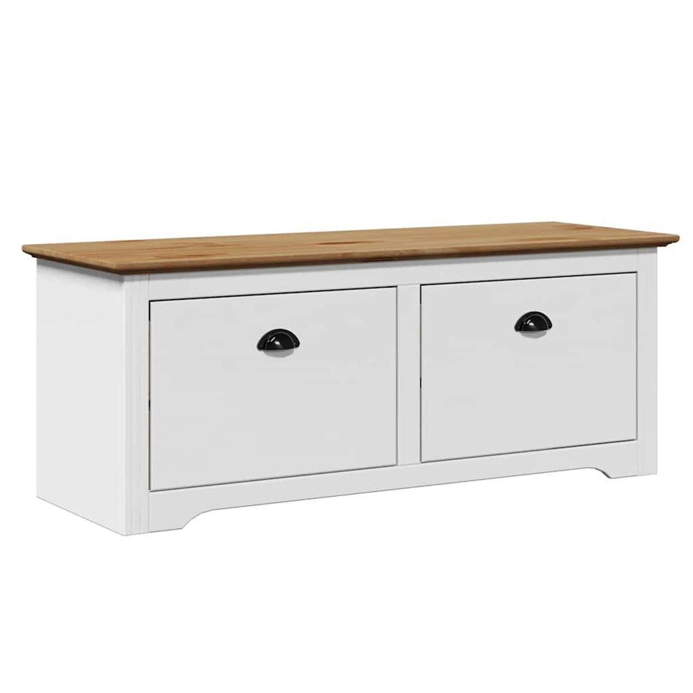 Banc de couloir bodo blanc et marron 114x40x45 cm