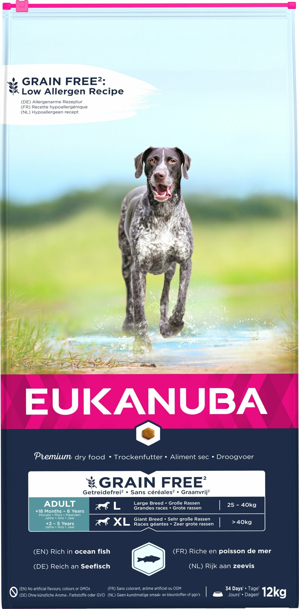 Eukanuba - croquettes sans céréales au poisson pour chien de grande taille 12kg