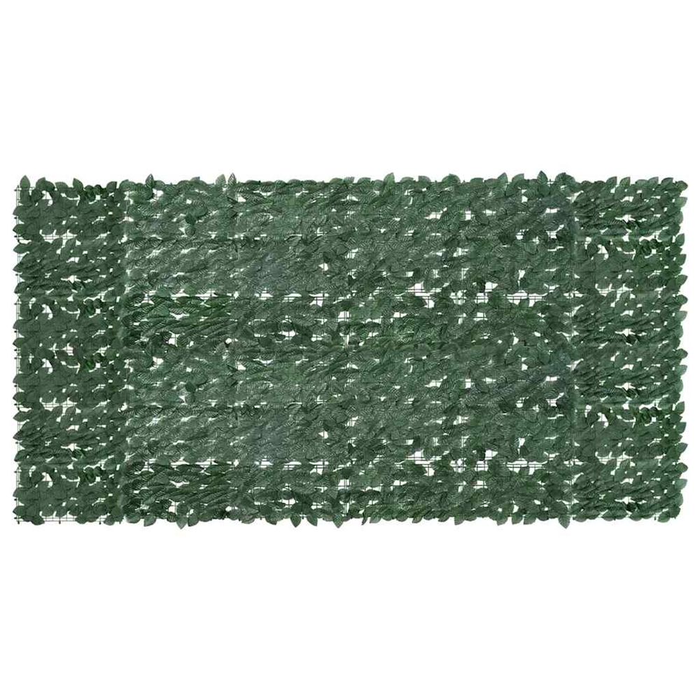 Écran de balcon avec feuilles vert foncé 300x150 cm