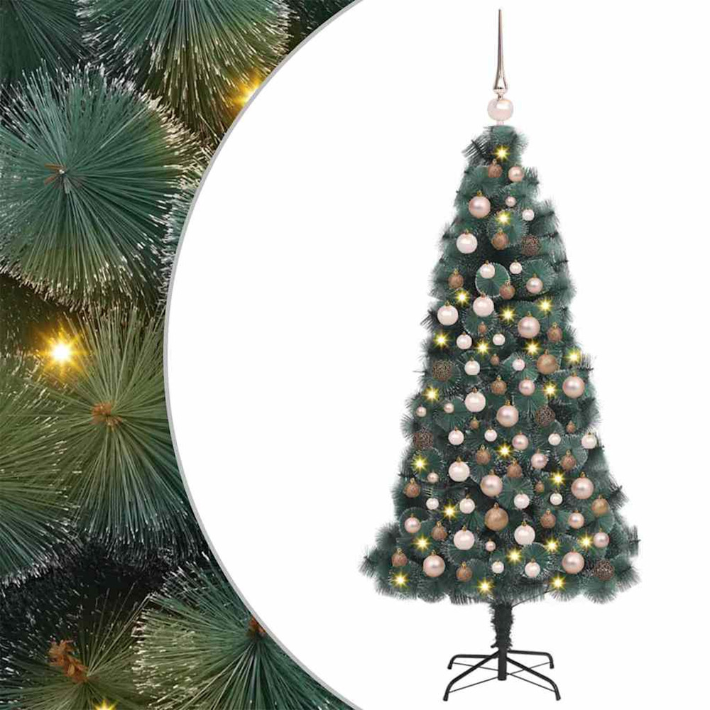 Arbre de noël artificiel pré-éclairé avec ensemble de boules