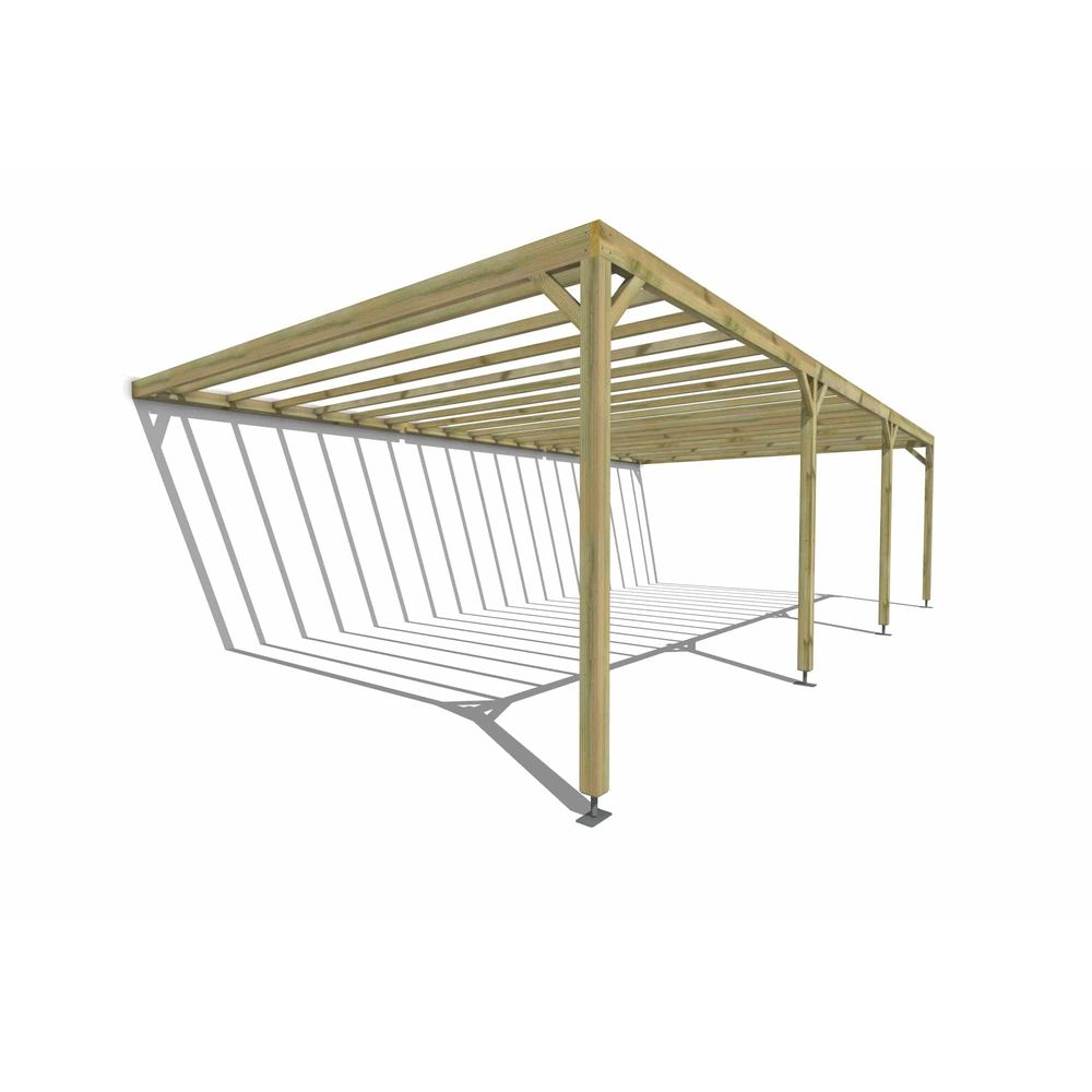 Pergola bois • 9m x 5m • adossée • sens profondeur • livraison comprise