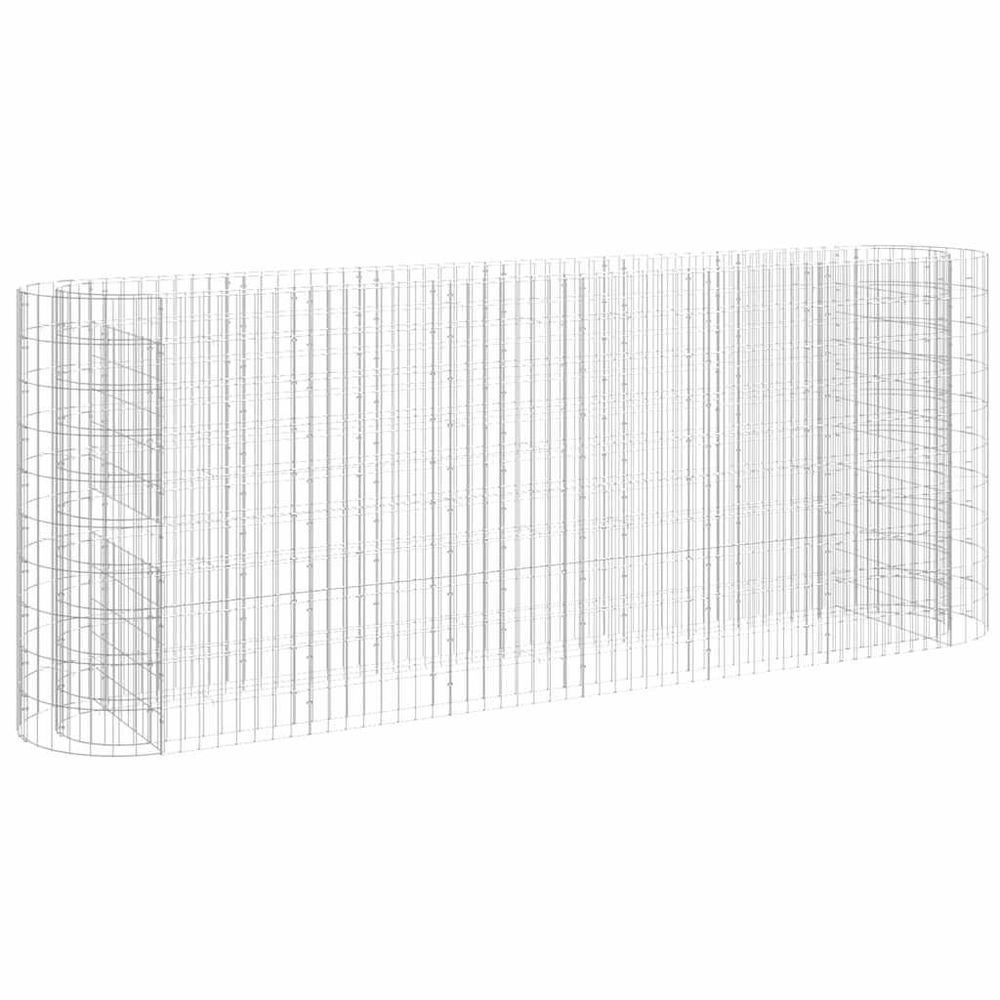 Lit surélevé à gabion fer galvanisé 260x50x100 cm
