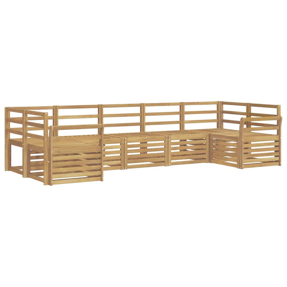 Ensemble de canapés d'extérieur 7 pc blanc bois d'acacia massif