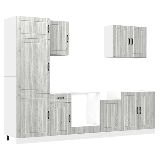 Ensemble d'armoires de cuisine 7 pcs lucca bois d'ingénierie