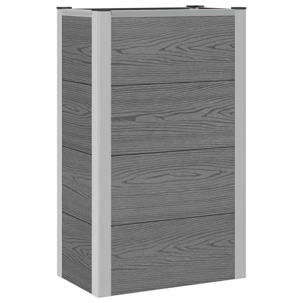 Jardinière surélevée gris 50 x 30 x 82 cm wpc et aluminium