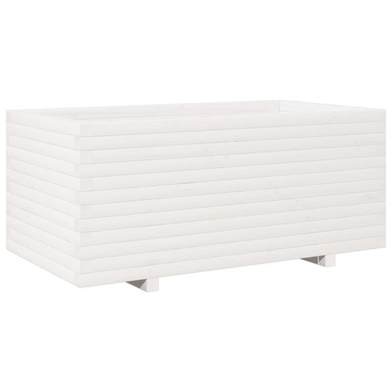 Jardinière d'extérieur blanc 110x60x49,5 cm bois de pin massif