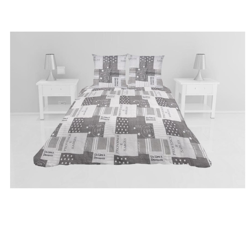Couvre lit microfibre + taies provence