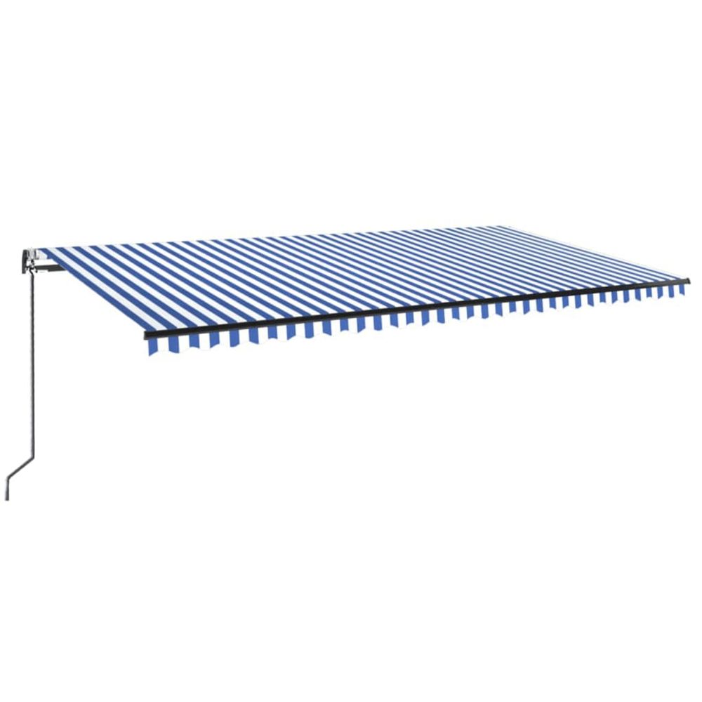 Auvent rétractable automatique 600x350 cm bleu et blanc
