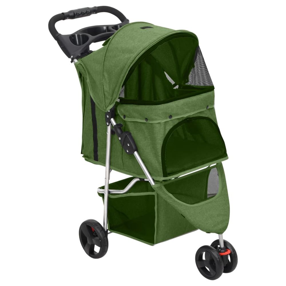 Poussette pour chien pliable tissu oxford pour promenade vert 98cm