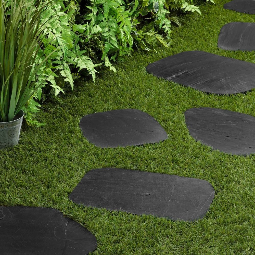 Pas japonais irrégulier ardoise noire 30-40x2-4 cm (lot de 10) - ro'ma nature
