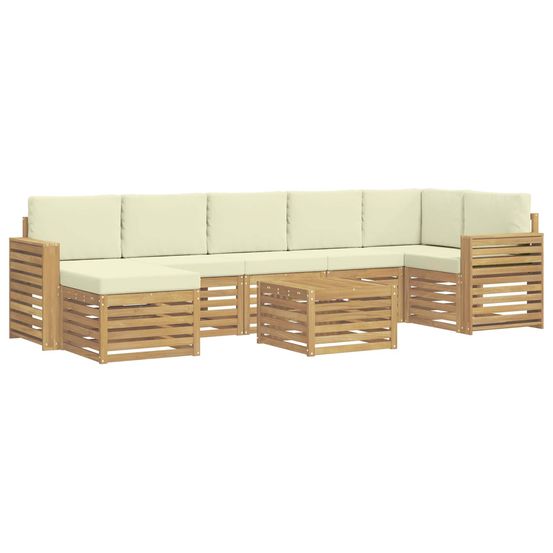 Ensemble de canapés d'extérieur 8 pc blanc et crème polyester