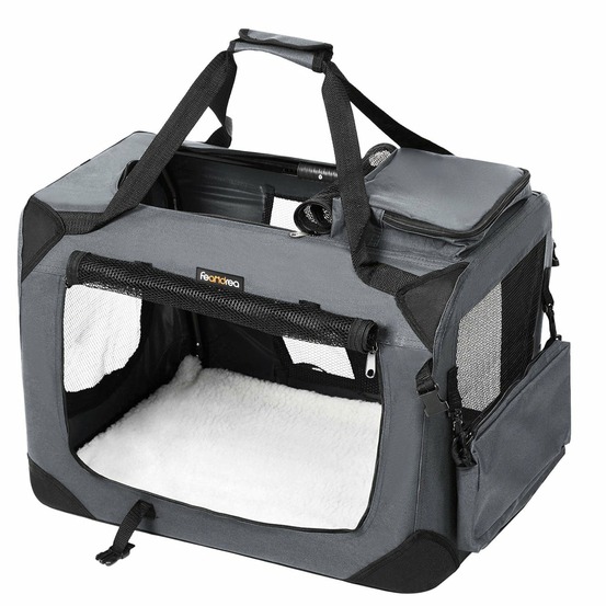 Sac de transport pour chien caisse pliable pour chat 70 x 52 x 52 cm gris