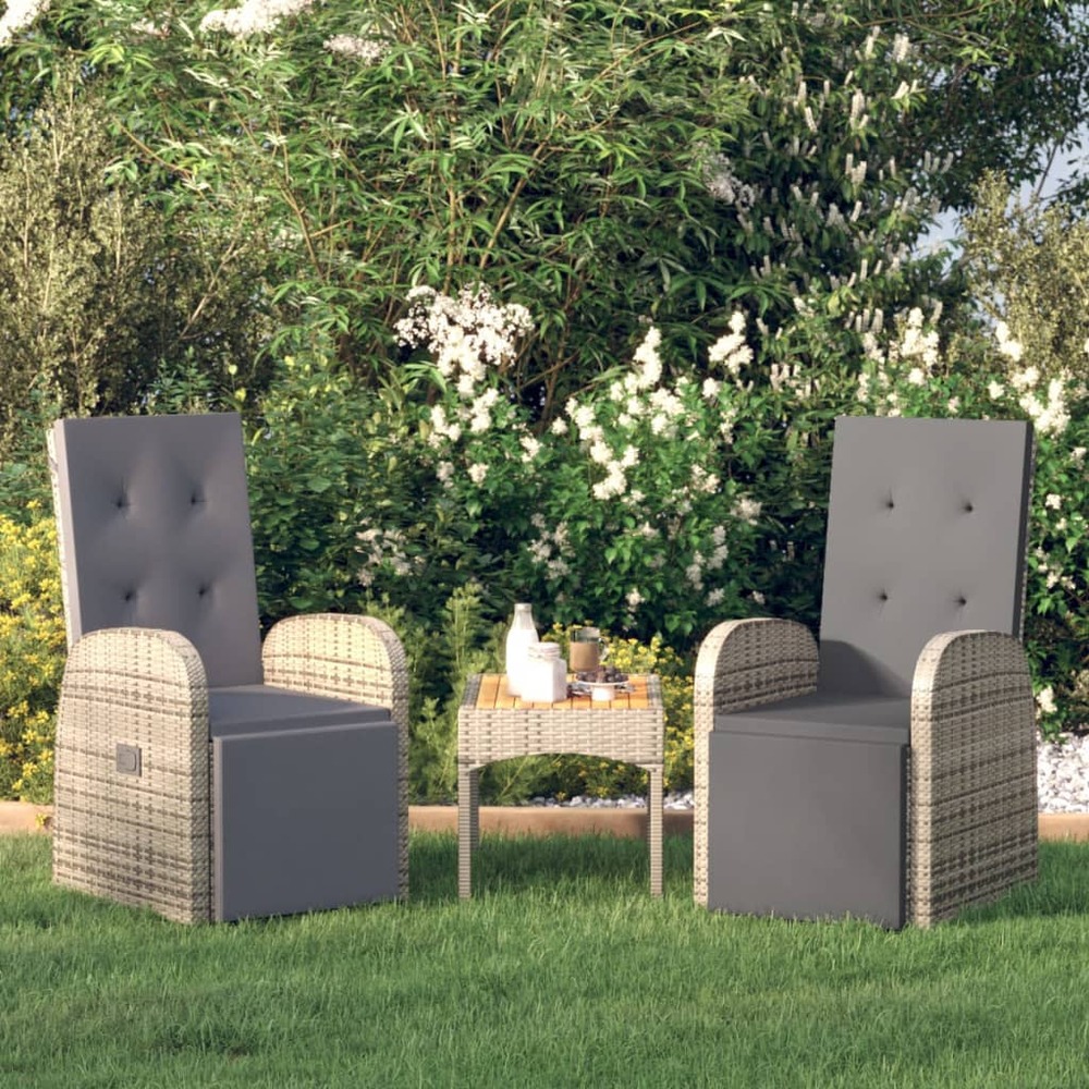 Chaises de jardin inclinables coussins lot de 2 résine tressée