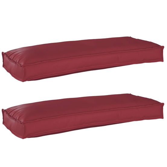 Set de coussins de palette 2 pcs rouge bordeaux 100 x 40 x 8 cm