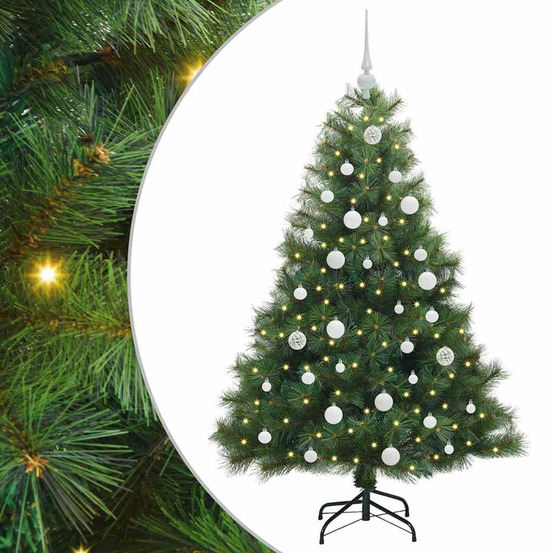 Sapin de noël artificiel avec 150 led vert 150 cm pe et pvc