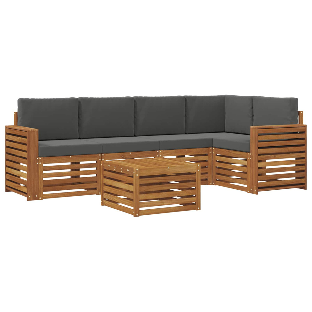 Ensembles de canapés avec coussin 6 pcs naturel et anthracite