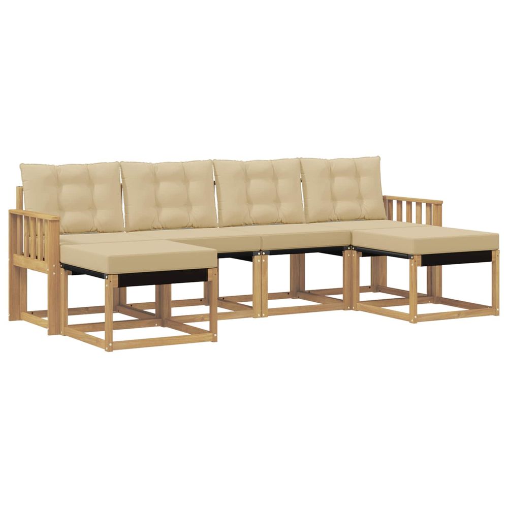 Ensemble de canapés d'extérieur 6 pc blanc et beige