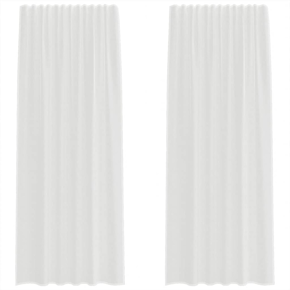 Rideaux en voile avec passe-tringles 2 pcs blanc