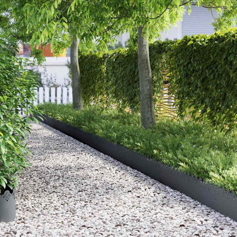 Lot 30 bordures pelouse acier jardin terrasse séparation nette 103x22cm anthracite