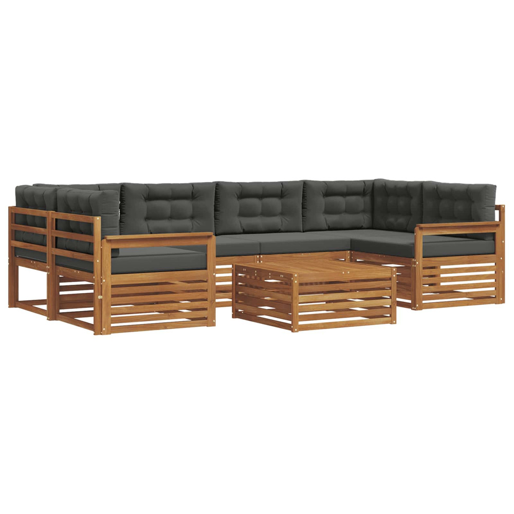 Ensemble de canapés d'extérieur 8 pcs naturel et anthracite