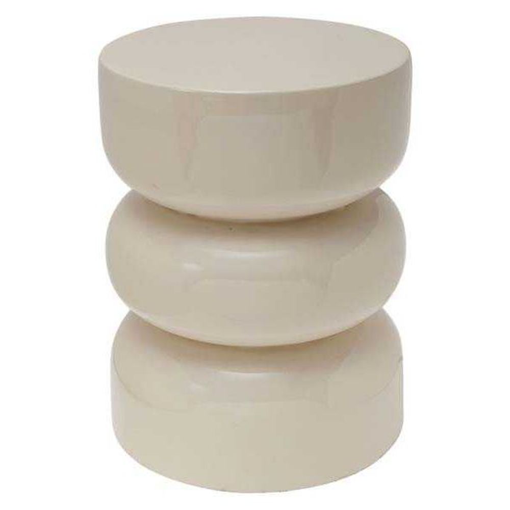 Tabouret en métal émaillé rey blanc