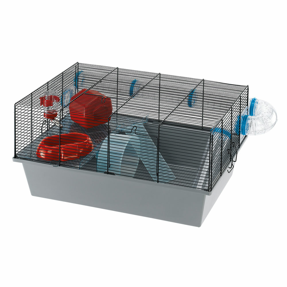 Cage pour hamsters milos large avec environnement original, idéal pour les enfants, accessoires inclus