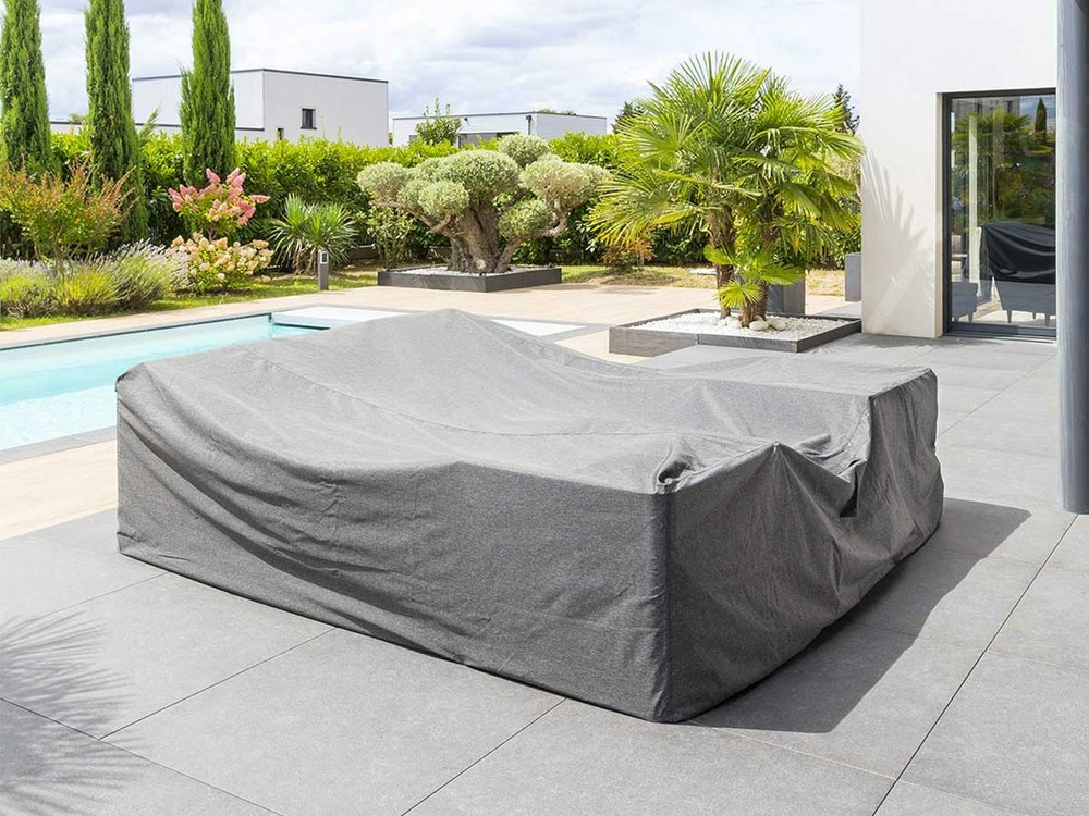 Housse pour salon de jardin hambo l gris - 400 x 300 x 90 cm