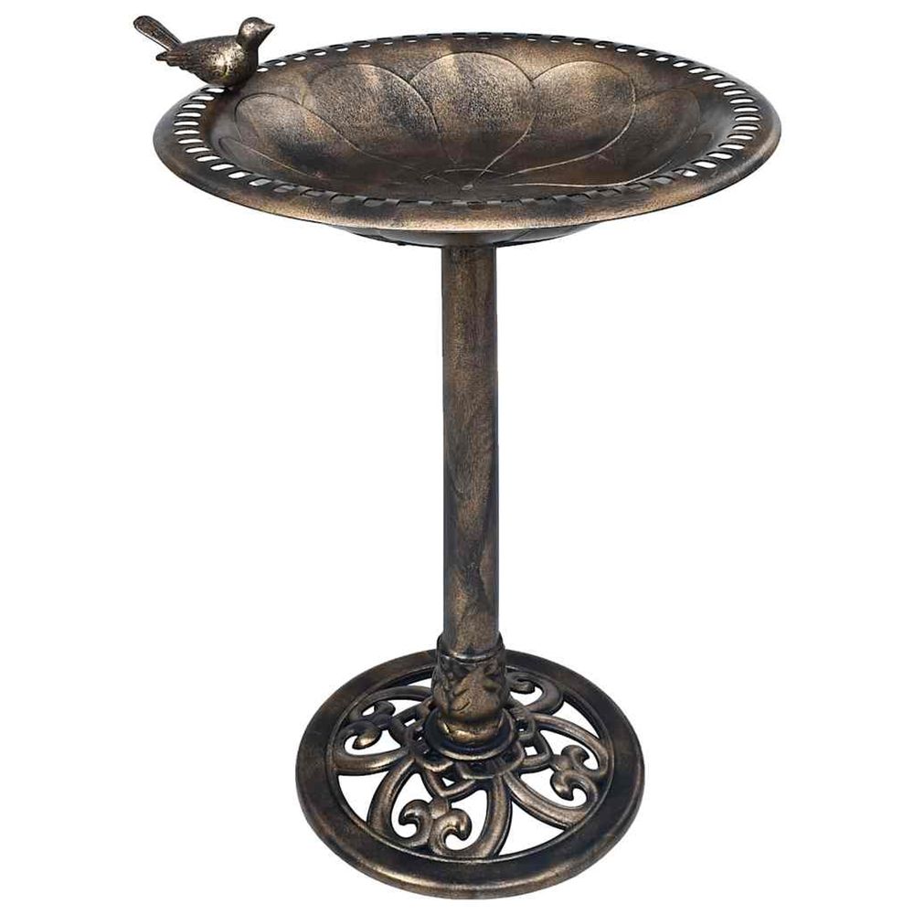 Baignoire de jardin pour oiseaux bronze plastique