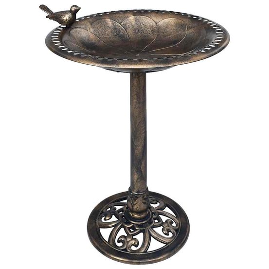 Baignoire de jardin pour oiseaux bronze plastique