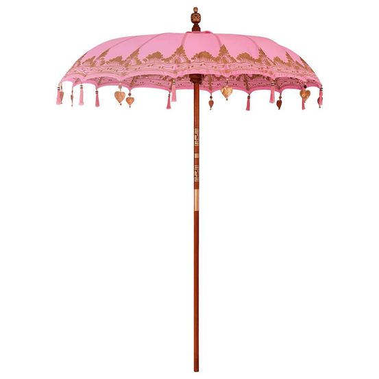 Parasol balinais rose 185 x 185 x 260 cm