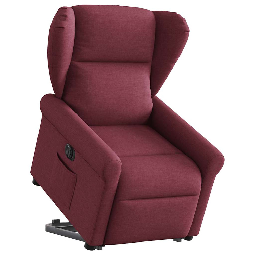 Fauteuil inclinable électrique rouge bordeaux tissu